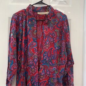 Vintage Liz Claiborne Dress Long Sleeve Paisley Multicolor Sz 10